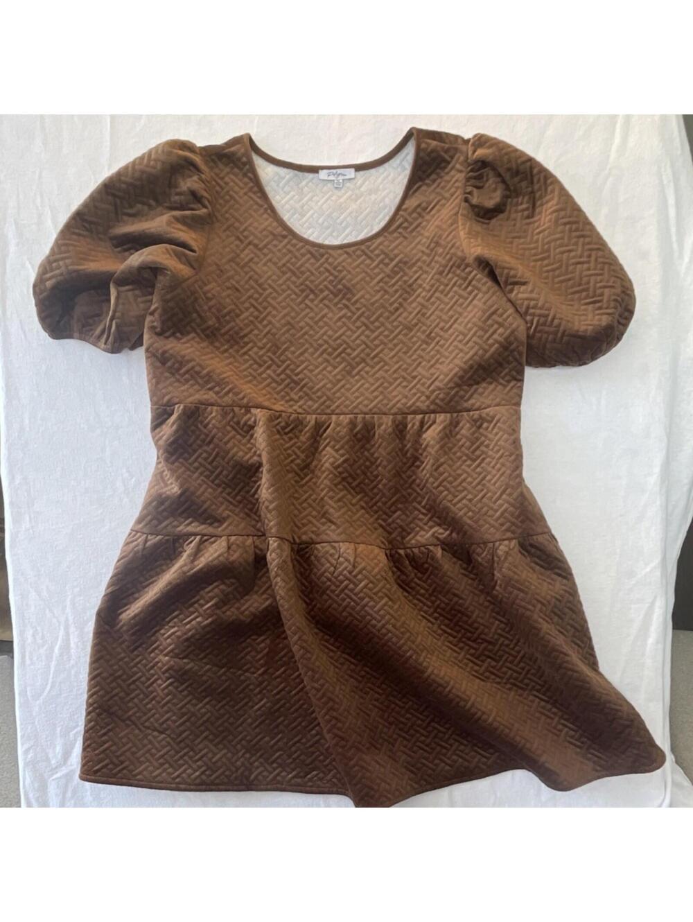 Brown Soft 1xl Dress Polagram Quilted